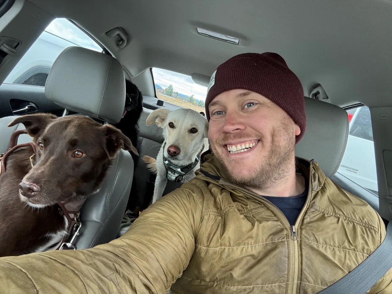 Patrick Zimny with Laila, Lark, and Sam